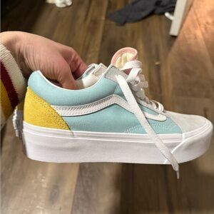 Women's Multicolor Vans with lift - Never Worn